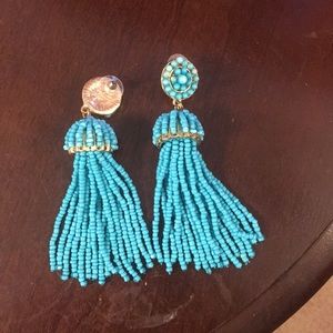 Turquoise Tassel earring.